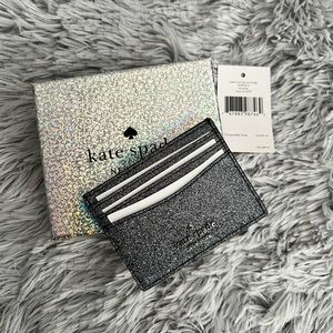 Kate Spade Navy Glitter cardholder